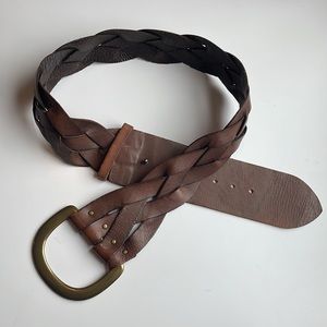 Linea Pelle Large Chocolate Braided Belt